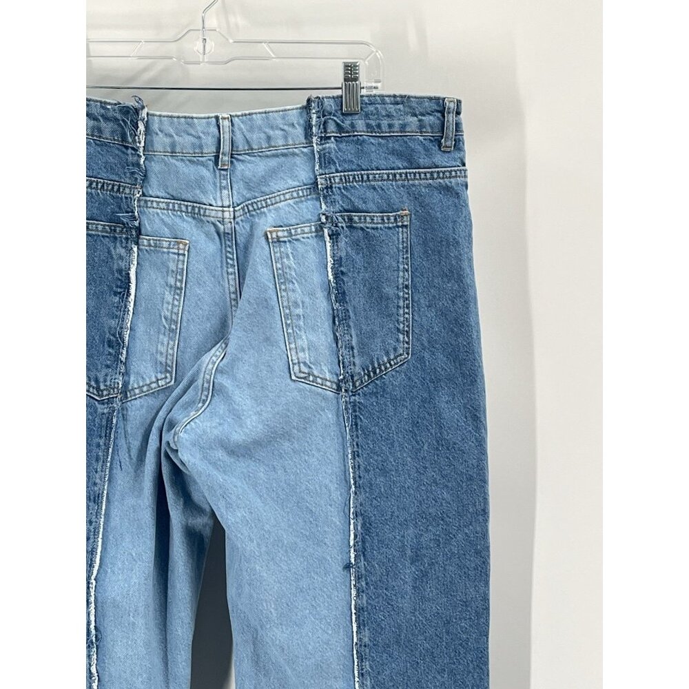 Zara High Rise Wide Leg Patchwork Distressed Jean… - image 6